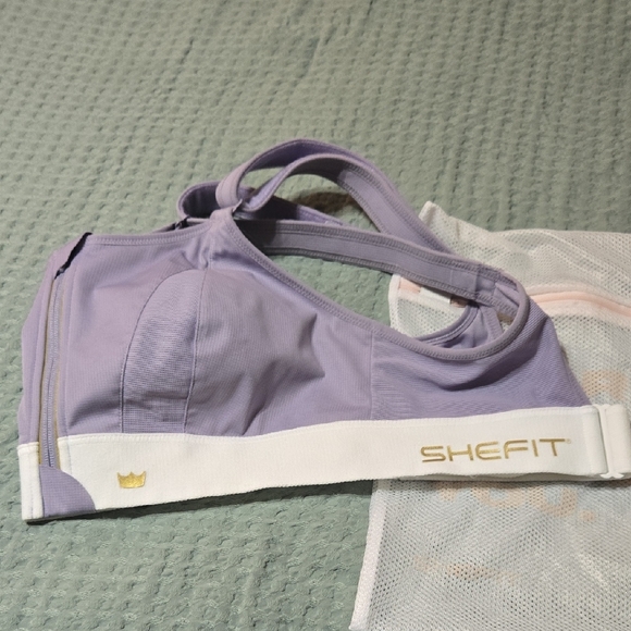 SHEFIT Lavender and White Sports Bra with Gold Logo - Brand New! - Picture 8 of 13